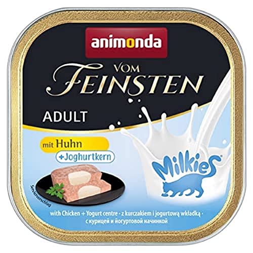 animonda Vom Feinsten Adult Katzenfutter, Nassfutter für ausgewachsene Katzen, mit Huhn + Joghurtkern, 32 x 100 g von animonda Vom Feinsten
