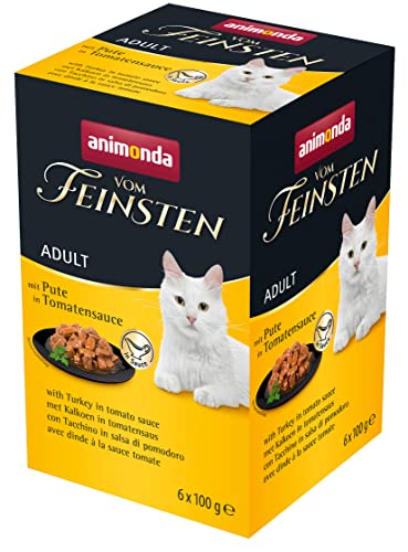 vom Feinsten Katzenfutter nass mit Pute in Tomatensauce (6 x 100g), Katzenfutter nass ohne Getreide und Zucker von animonda, mitfrischen, fleischlichen Zutaten von animonda Vom Feinsten