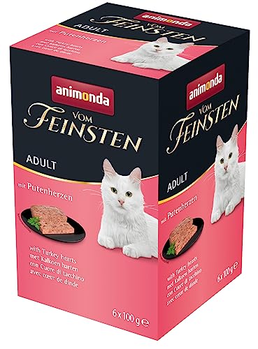 Animonda Vom Feinsten Adult Katzenfutter, Nassfutter für ausgewachsene Katzen, mit Putenherzen, 6 x 100 g von animonda Vom Feinsten