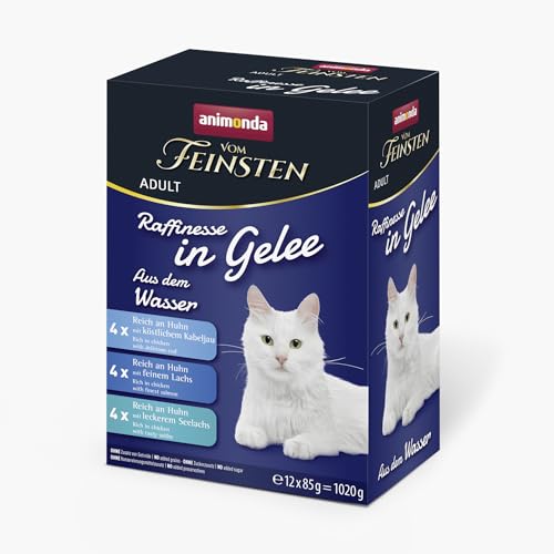 animonda Vom Feinsten Adult Raffinesse Katzenfutter in Gelee, Mixpack aus dem Wasser (12 x 85 g), Nassfutter mit Taurin und Vitamin D3, ohne Zusatz von Zucker, Soja und Getreide von animonda Vom Feinsten