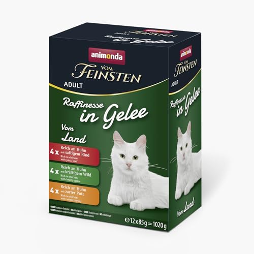 animonda Vom Feinsten Adult Raffinesse Katzenfutter in Gelee, Mixpack vom Land (12 x 85 g), Nassfutter mit Taurin und Vitamin D3, ohne Zusatz von Zucker, Soja und Getreide von animonda Vom Feinsten