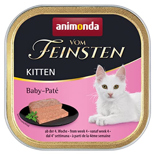 vom Feinsten Kitten Katzenfutter nass Baby-Paté (32 x 100 g), Kitten Katzenfutter nass ohne Getreide und Zucker von animonda, mit frischen fleischlichen Zutaten von animonda Vom Feinsten