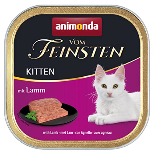 animonda Vom Feinsten Kitten, Nassfutter für wachsende Katzen im ersten Lebensjahr, mit Lamm, 32 x 100 g von animonda Vom Feinsten