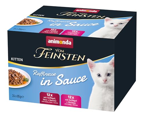 animonda Vom Feinsten Kittten Katzenfutter Raffinesse, Nassfutter in Sauce für Kitten, 24 x 85 g Mixpack von animonda Vom Feinsten