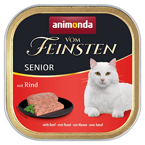 animonda Vom Feinsten Senior, Nassfutter für ältere Katzen ab 7 Jahren, mit Rind, 100 g (32er Pack) von animonda Vom Feinsten
