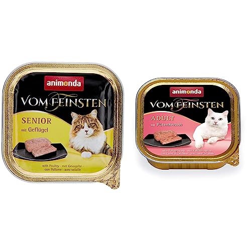 animonda Vom Feinsten Senior Nassfutter, für ältere Katzen ab 7 Jahren & Nassfutter Katze Adult - mit Putenherzen 32 x 100g - hochwertiges Premiere Katzenfutter Nass getreidefrei von animonda Vom Feinsten