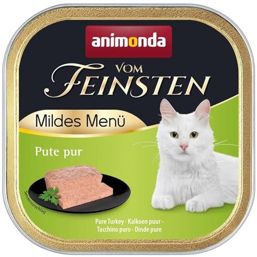 animonda Vom Feinsten adult Katzenfutter, Nassfutter für ausgewachsene Katzen, mildes Menü, Pute Pur, 32 x 100 g von animonda Vom Feinsten