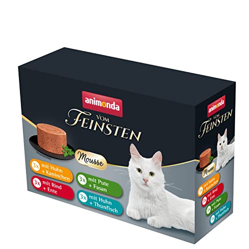 animonda vom Feinsten Mousse Katzenfutter Nass, Katzennassfutter für Erwachsene Katzen, zuckerfrei, Mousse-Vielfalt 1 x 12 x 85 g von animonda Vom Feinsten