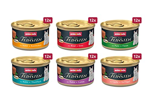 animonda vom Feinsten Mousse Katzenfutter Nass, Katzennassfutter für Erwachsene Katzen, zuckerfrei, Mousse-Vielfalt 1 x 72 x 85 g von animonda Vom Feinsten