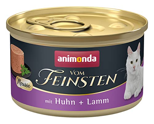 animonda vom Feinsten Mousse Katzenfutter Nass, Katzennassfutter für Erwachsene Katzen, zuckerfrei, mit Huhn + Lamm, 12 x 85 von animonda Vom Feinsten