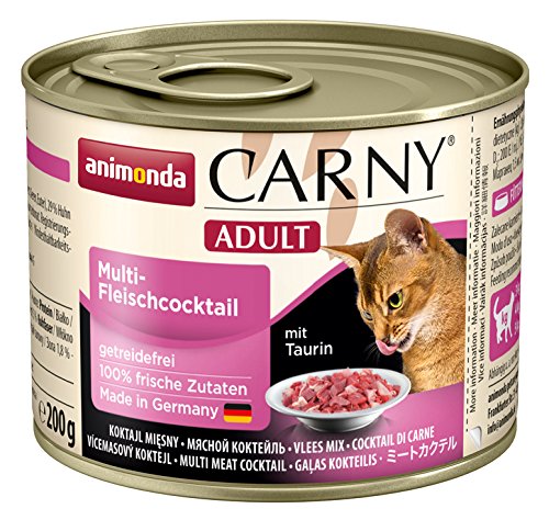 animonda Katzenfutter Carny Adult Multi-Fleischcocktail natürlich getreidefrei und ohne Zucker, 12er Pack (12 x 200 g) von animonda