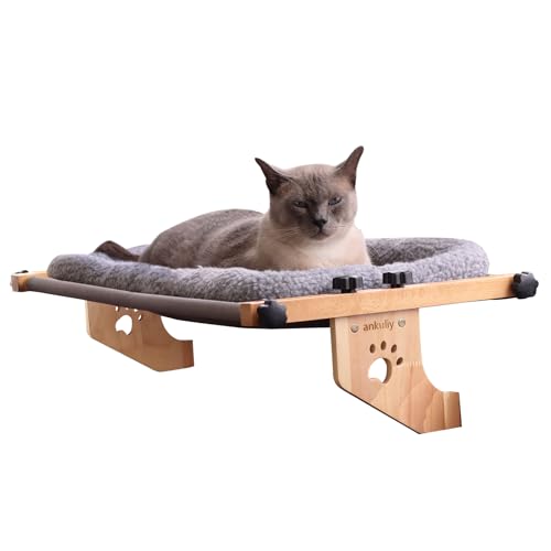 Katzen-Fensterstange, Katzen-Fensterbett, Katzen-Fensterstangen für Indoor-Katzen zum Sonnenbaden, Nickerchen und Überblicken, einfach zu verstellendes Katzenbett für Fensterbank, Nachttisch und von ankuliy