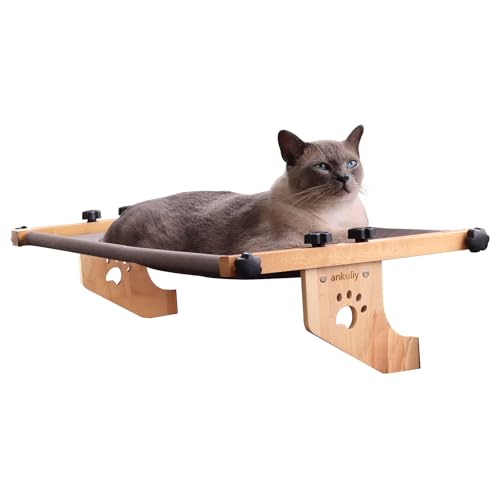 Katzen-Fensterstange, Katzen-Fensterstangen für Indoor-Katzen zum Ausruhen, Nickerchen machen und die Landschaft genießen, einfach zu verstellen, Katzenbett für Fensterbank, Nachttisch und Schubladen von ankuliy