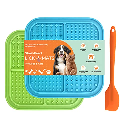 Leckmatte Hund,2 Stück Schleckmatte Hund mit 1 SilikonspatelSuper Saugkraft,Hundeleckmatte für Hundebad, Training, Fellpflege und Pfotenpflege, fördert die Verdauung(Anti Rutsch, BPA-Frei, Silikon) Leckmatte Hund,2 Stück Schleckmatte Hund mit 1 SilikonspatelSuper Saugkraft,Hundeleckmatte für Hundebad, Training, Fellpflege und Pfotenpflege, fördert die Verdauung(Anti Rutsch, BPA-Frei, Silikon) von anshuke