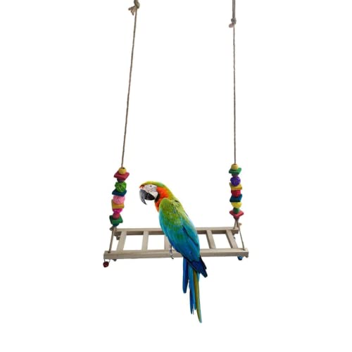 ansu Hühnerschaukel Sitzstange Spielzeug Papageienständer für kleine Sittiche Geflügellaufleiter von ansu