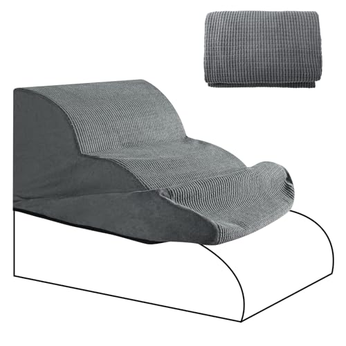 3-stufiger Schaumstoff-Hundetreppen-Ersatzbezug (nur für Aodisman-Hunderampe), geeignete Größe (L x B x H): 56,9 x 39,9 x 40,9 cm, Grau von aodisman