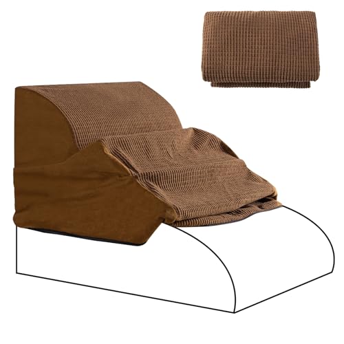 3-stufiger Schaumstoff-Hundetreppen-Ersatzbezug (nur für Aodisman-Hunderampe), geeignete Größe: 56,9 cm L x 39,9 cm B x 40,9 cm H, Braun von aodisman
