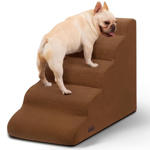 5-stufige Hundetreppe und Rampe für Hochbett, rutschfeste, stabile Haustiertreppe für kleine Hunde und Katzen, 56,4 cm hoch, Braun 5-stufige Hundetreppe und Rampe für Hochbett, rutschfeste, stabile Haustiertreppe für kleine Hunde und Katzen, 56,4 cm hoch, Braun von aodisman