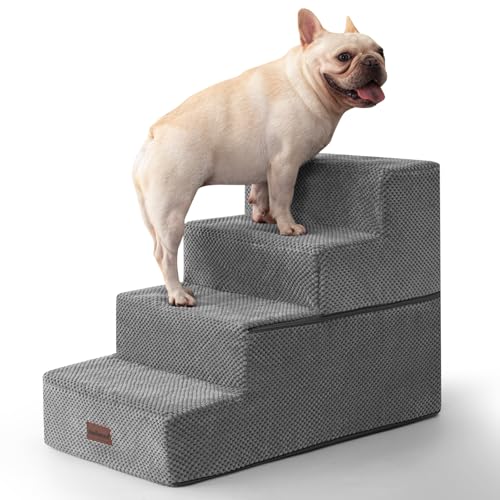 Aodisman Hundetreppe für Bett, 47 cm hoch, 4-stufige Hundetreppe für kleine Hunde und Katzen, rutschfeste ausbalancierte Haustiertreppe für den Innenbereich, geeignet für Welpen, ältere Katzen, Gery Aodisman Hundetreppe für Bett, 47 cm hoch, 4-stufige Hundetreppe für kleine Hunde und Katzen, rutschfeste ausbalancierte Haustiertreppe für den Innenbereich, geeignet für Welpen, ältere Katzen, Gery von aodisman