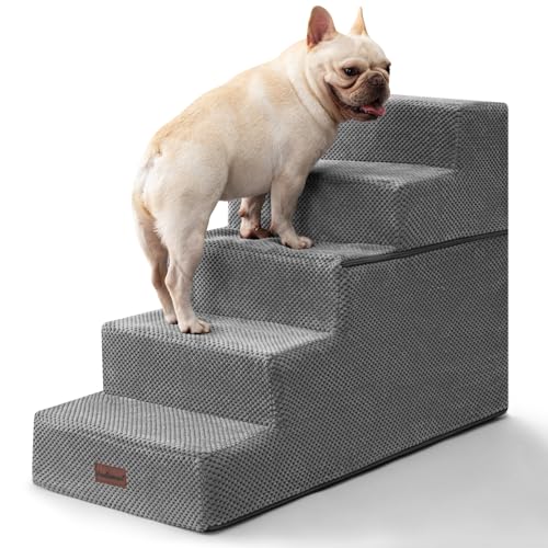 Aodisman Hundetreppe für Hochbett, 57,4 cm hoch, 5-stufige Hundetreppe für kleine Hunde und Katzen, rutschfest, ausbalancierte Haustiertreppe für Welpen, ältere Katzen, Grau Aodisman Hundetreppe für Hochbett, 57,4 cm hoch, 5-stufige Hundetreppe für kleine Hunde und Katzen, rutschfest, ausbalancierte Haustiertreppe für Welpen, ältere Katzen, Grau von aodisman