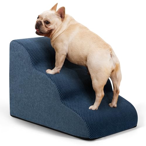 Hunderampe und Treppe für kleine Hunde und Katzen, 3-stufige Haustiertreppe für Couch, Sofa und Stuhl, rutschfeste Hundetreppe für alte Katzen und Welpen, Blau Hunderampe und Treppe für kleine Hunde und Katzen, 3-stufige Haustiertreppe für Couch, Sofa und Stuhl, rutschfeste Hundetreppe für alte Katzen und Welpen, Blau von aodisman