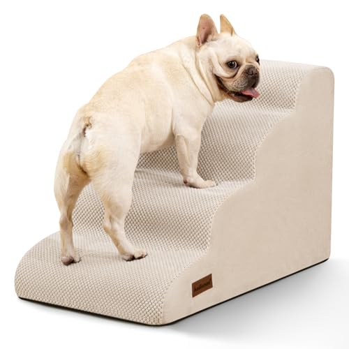 Hundetreppe für Bett und Couch, 4-stufige Hundetreppe für kleine Hunde, Haustiertreppe mit rutschfester Unterseite für alte Katzen, Haustiertreppe für den Innenbereich, bequem, langlebig, 44,2 cm hoch Hundetreppe für Bett und Couch, 4-stufige Hundetreppe für kleine Hunde, Haustiertreppe mit rutschfester Unterseite für alte Katzen, Haustiertreppe für den Innenbereich, bequem, langlebig, 44,2 cm hoch von aodisman