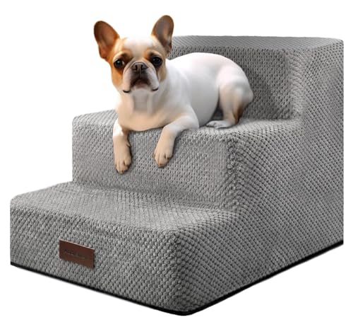 Hundetreppe für kleine Hunde, 3-stufige Hundetreppe für hohe Betten und Couch, rutschfeste Haustiertreppe für kleine Hunde und Katzen, Hundebett Treppe, Grau, 3/4/5 Stufen Hundetreppe für kleine Hunde, 3-stufige Hundetreppe für hohe Betten und Couch, rutschfeste Haustiertreppe für kleine Hunde und Katzen, Hundebett Treppe, Grau, 3/4/5 Stufen von aodisman