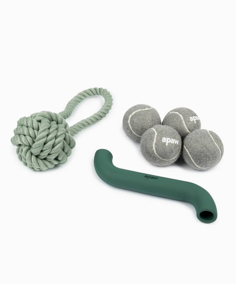 PLAY Set - Hundespielzeug zum Apportieren, Zerren und Werfen – Farbe: Forest von apaw.de