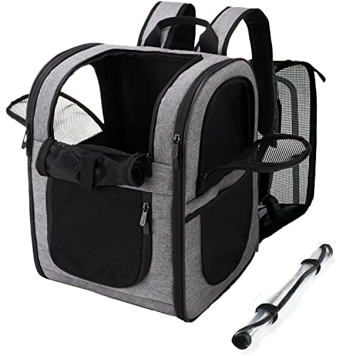 Erweiterbar Katzenrucksack Hunderucksack Haustier Rucksäcke Haustier Tragetasche für Hunde und Katzen weich, faltbar Grau Erweiterbar Katzenrucksack Hunderucksack Haustier Rucksäcke Haustier Tragetasche für Hunde und Katzen weich, faltbar Grau von apollo walker