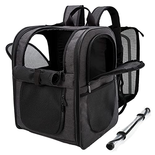 Erweiterbar Katzenrucksack Hunderucksack Haustier Rucksäcke Haustier Tragetasche für Hunde und Katzen weich, faltbar Schwarz Erweiterbar Katzenrucksack Hunderucksack Haustier Rucksäcke Haustier Tragetasche für Hunde und Katzen weich, faltbar Schwarz von apollo walker
