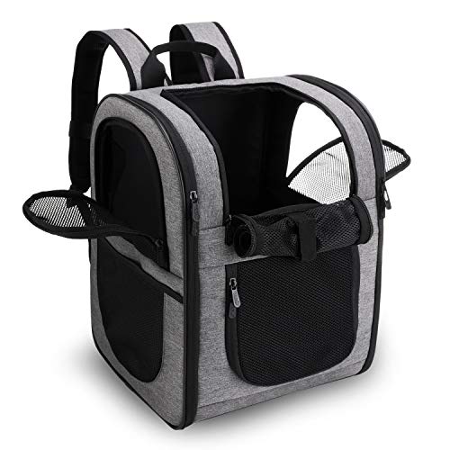 apollo walker Pet Carrier Backpack for Large/Small Cats and Dogs, Puppies, Safety Features and Cushion Back Support | for Travel, Hiking, Outdoor Use (Gray) von apollo walker