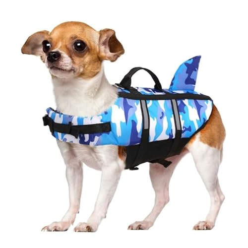 Pet Life Preserver Weste, Hundeschwimmweste, verstellbarer Gürtel mit Griff für Pool, verstellbare Sommerkleidung, Haustier-Schwimmerschutz von apughize