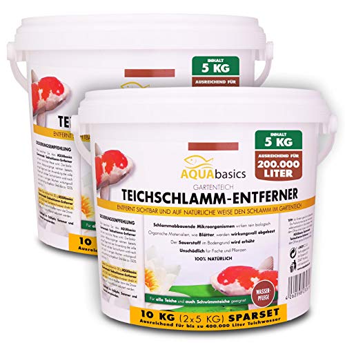 AQUAbasics Gartenteich Teichschlamm-Entferner baut im Teich Schlamm, Mulm und organische Stoffe (Blätter) natürlich ab, Größe:10 kg von aquabasics