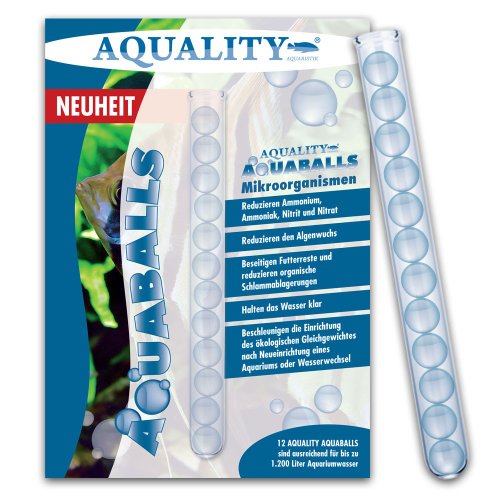AQUALITY Aquarium AQUABALLS - 12 Balls (Reduziert Ammonium, Ammoniak, Nitrit, Nitrat, Schlamm und Mulm - Beschleunigen die Aquarium-Einrichtung - Mikroorganismen) von AQUALITY Aquaristik & Gartenteich