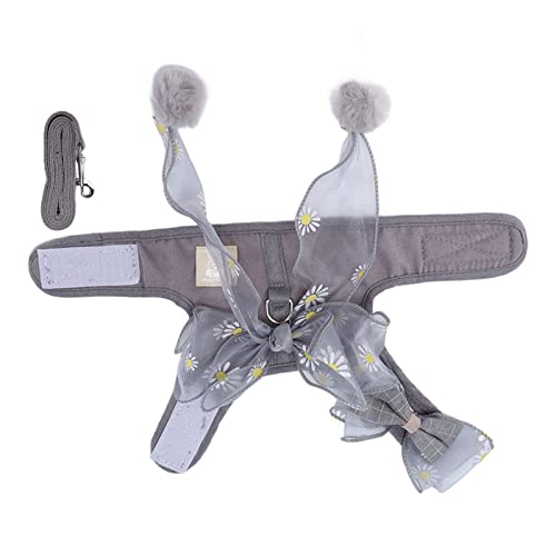 Cat Harn und Le Setzen Atmungsaktive Fairy Bowknot -Weste Katze Seil Zum Gehen Im Freien Im Freien, Grey S Cat Wanderseilbogen -Weste Ropecat den Hinteren Starken Ring (M) von aqxreight