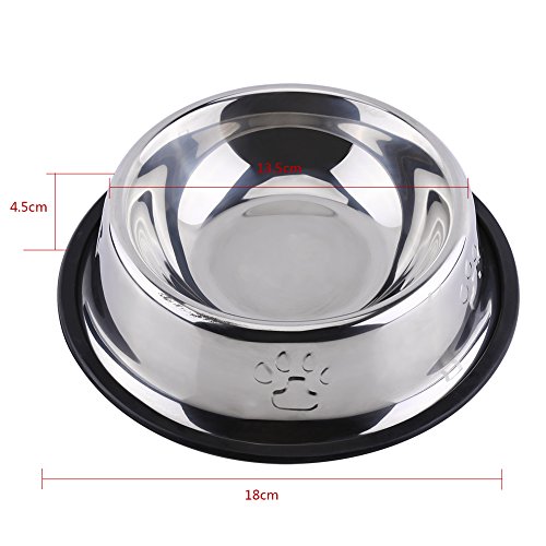 -Druck Ausgestattete Haustier Schüssel Flecken Stahl Hunde Katze Futtermittel Futtermittel Lebensmittelhalter Hund Schüssel Haustier Futter Schüssel Hund Diner Haustier Feeder Cat Bowl Cat (18cm) von aqxreight