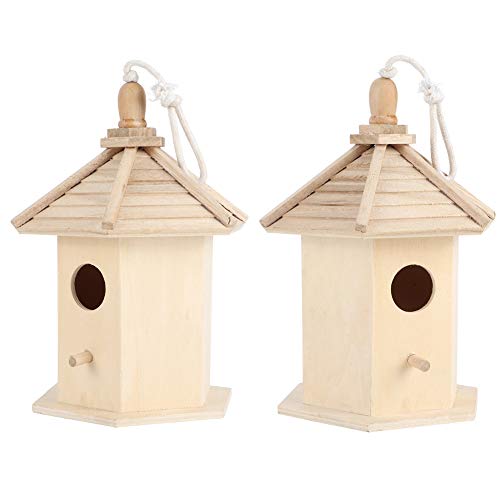 Hängendes Vogelhaus aus Holz mit Weicher Textur Zur Vogelbeobachtung, Seitliche Metallöffnung, Einfacher EIN- und Ausstieg Hängendes Vogelhaus aus Holz mit Weicher Textur Zur Vogelbeobachtung, Seitliche Metallöffnung, Einfacher EIN- und Ausstieg von aqxreight