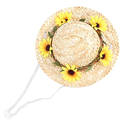 Haustier Sombrero Hut St Hut Haustiere Geburtstagsfeier Hüte mit Blumen für SM und Mittlere Hunde/Katastuelblüten S Pet Sombrero Hatdog Sombrero Hut mit Blumendog Stut mit Blumenpet (Yellow S) von aqxreight