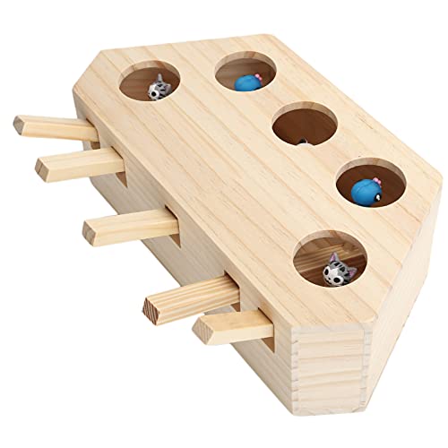 Holz- und Silikon Interactive Cat Hunt Spielzeug Kätzchen Puzzle Spielzeug Haustier Spielzeugversorgung von aqxreight