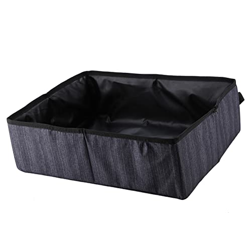 Katze Zusammenklappbarer Katzentoilette Haustierstreu Pan Outdoor Faltbar für Reisen (Black) von aqxreight
