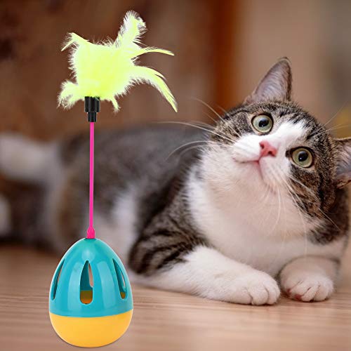 PP Pet Attraktive Schaukel mit Feder Bell Cat Teaser Lustige Interaktive Toyblue Yellow Pet Cat Toycat Toycat Toycat Teaser Toycat -Spielzeug mit Federauswahl Drei in Vibr Erhältlich (Blau und Gelb) von aqxreight