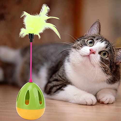 PP Pet Attraktive Schaukel mit Feder Bell Cat Teaser Lustige Interaktive Toyblue Yellow Pet Cat Toycat Toycat Toycat Teaser Toycat -Spielzeug mit Federauswahl Drei in Vibr Erhältlich (Grün Gelb) von aqxreight