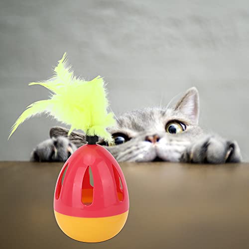 PP Pet Attraktive Schaukel mit Feder Bell Cat Teaser Lustige Interaktive Toyblue Yellow Pet Cat Toycat Toycat Toycat Teaser Toycat -Spielzeug mit Federauswahl Drei in Vibr Erhältlich (Rosa Gelb) von aqxreight