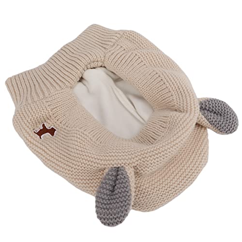 Strick Kaninchen Ohr Haustierhut Lärm Warmer Hund, die Ohrenschützer Hut für Große Hunde Beige (Beige) von aqxreight