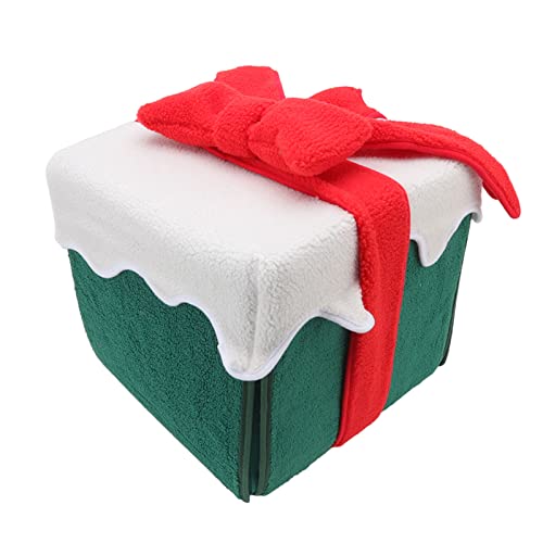 Weihnachten Katzenbett Weihnachtsbox Weich Bequemer Fussel Lebhafte Farben Weihnachtskatze Zelt für Katzen Haustier Grün (Green) von aqxreight