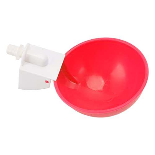 aqxreight 10 Stück G1/8 Außengewinde Hühner-Bewässerungsbecher, verdickte automatische Geflügel-Wasserfütterungsausrüstung, rostfreies Material, bequeme Installation, breites Anwendungsspektrum (rot) von aqxreight