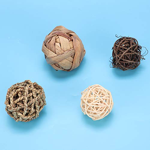 aqxreight 4pcs/ Pack Bird Chew Toy Bunny Zahnen Behandelt SM Animal G B Sepak Tak Toyssepak Takraw B Toy Chew Toy G Ballbunny Chew Zahnen Spielzeugkauen Speziell für Verarbeitete Zerstörte Destruktiv von aqxreight