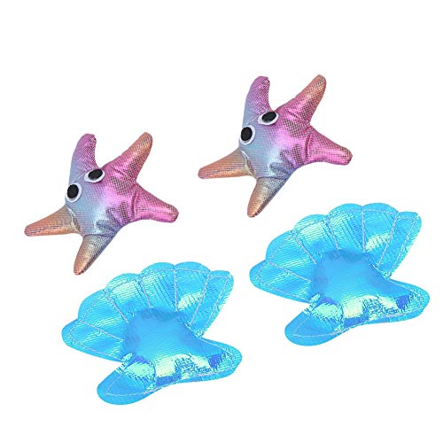 aqxreight 4pcs Haustierkatze Stoff Spielzeug Niedliche Seesterne Muschelform für Training und Interaktives Spiel von aqxreight