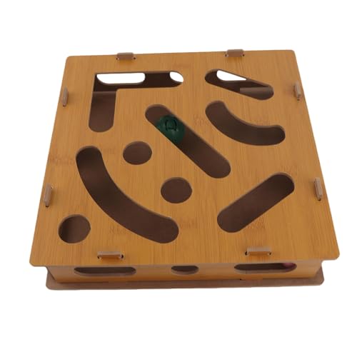 aqxreight CAT Interactive Puzzle Toy Box für Katzen, die Labyrinthspielzeug mit Glockenbällchen Bewirken, die Bewegung und Bindung Fördern von aqxreight