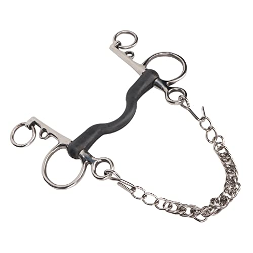 aqxreight Edelstahl -Pferdes Mund -Schnüffel Bit mit Gummiwalze für Bequemes und Sicheres Fahrzubehör 135mm (135 mm) von aqxreight